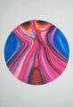 Szirom II., 1973, színes tus, papír, 32x22 cm